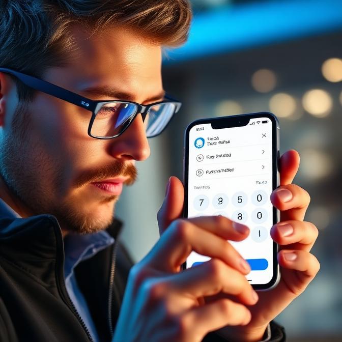 Man using a cryptocurrency app on a smartphone