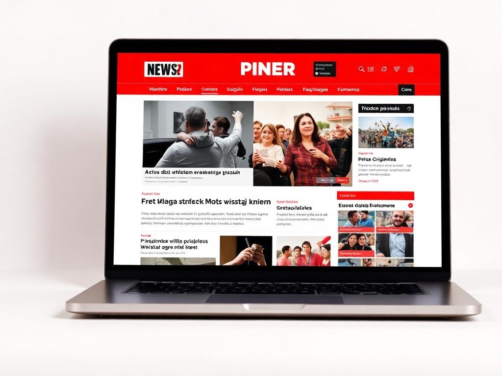 Online news portal displayed on a laptop screen